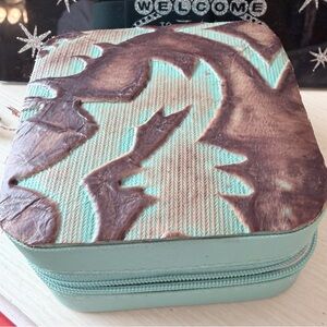 Aqua and Brown Decorative Jewelry Case. Pay full price gets you free shipping